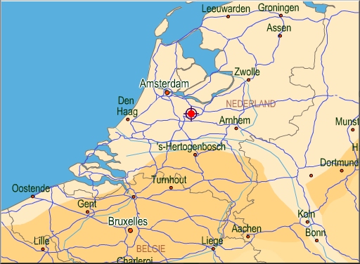 A28 van Utrecht naar Amersfoort afrit nummer 3 (Zeist/Den Dolder). - klik hier voor detailmap