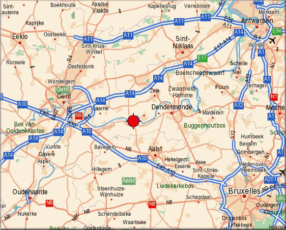 route  Lonstantopoulos - Wichelen via Google-Maps