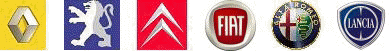 Renault - Peugeot - Citroen - Fiat - Alfa-Romeo - Lancia